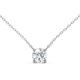 1Ct Classic Round Solitaire Pendant with chain