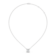 1Ct Classic Princess Solitaire Pendant with chain