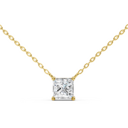 1.5Ct Classic Princess Solitaire Pendant with chain