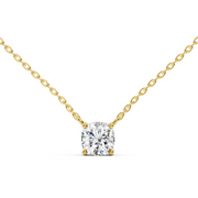 0.5Ct Classic Cushion Solitaire Pendant with chain