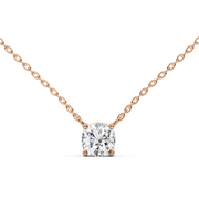 2Ct Classic Cushion Solitaire Pendant with chain