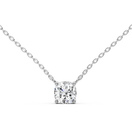 1Ct Classic Cushion Solitaire Pendant with chain
