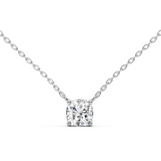 1.5Ct Classic Cushion Solitaire Pendant with chain