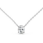 2Ct Classic Oval Solitaire Pendant with chain