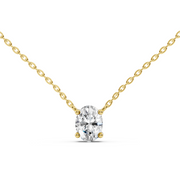 1Ct Classic Oval Solitaire Pendant with chain