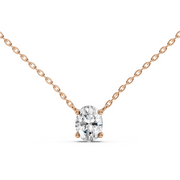 2Ct Classic Oval Solitaire Pendant with chain