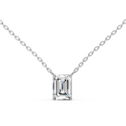 1.5Ct Classic Emerald Solitaire Pendant with chain