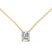 2Ct Classic Emerald Solitaire Pendant with chain