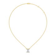 1Ct Classic Emerald Solitaire Pendant with chain