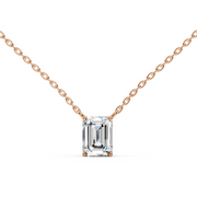 1Ct Classic Emerald Solitaire Pendant with chain