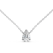 0.5Ct Classic Pear Solitaire Pendant with chain