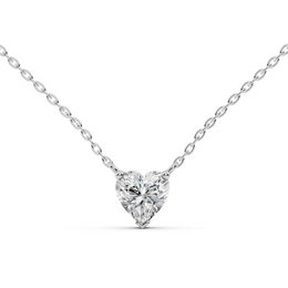 1Ct Classic Heart Solitaire Pendant with chain