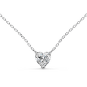 1.5Ct Classic Heart Solitaire Pendant with chain
