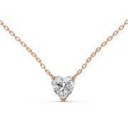 1.5Ct Classic Heart Solitaire Pendant with chain