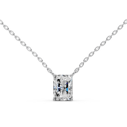 1Ct Classic Radiant Solitaire Pendant with chain
