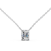 2Ct Classic Radiant Solitaire Pendant with chain