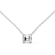 1Ct Classic Asscher Solitaire Pendant with chain