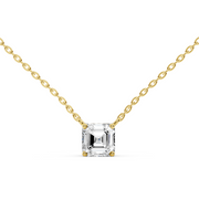 1Ct Classic Asscher Solitaire Pendant with chain