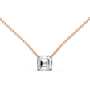 1Ct Classic Asscher Solitaire Pendant with chain