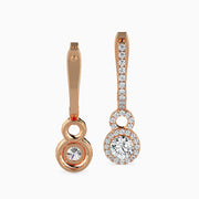 Duo Halo Diamond Drops Earrings