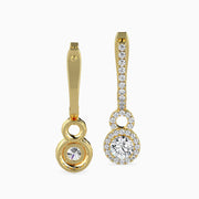Duo Halo Diamond Drops Earrings