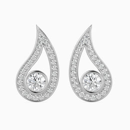 Halo Flame Diamond Earrings