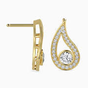 Halo Flame Diamond Earrings