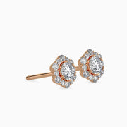 Hexa Halo Diamond Earrings
