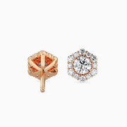 Hexa Halo Diamond Earrings