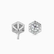 Hexa Halo Diamond Earrings