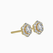 Hexa Halo Diamond Earrings