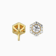 Hexa Halo Diamond Earrings