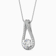 Glittering Teardrop Diamond Pendant