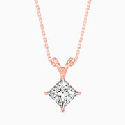 0.55Ct Sleek Princess Diamond Pendant