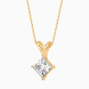 0.27Ct Sleek Princess Diamond Pendant