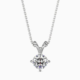 0.86Ct Cushion Glow Diamond Solitaire Pendant