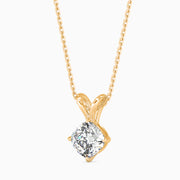 0.86Ct Cushion Glow Diamond Solitaire Pendant