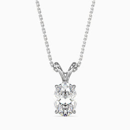 1Ct Soft Spark Oval Diamond Pendant