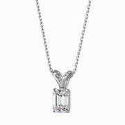 0.86Ct Enduring Emerald Drop Solitaire Pendant